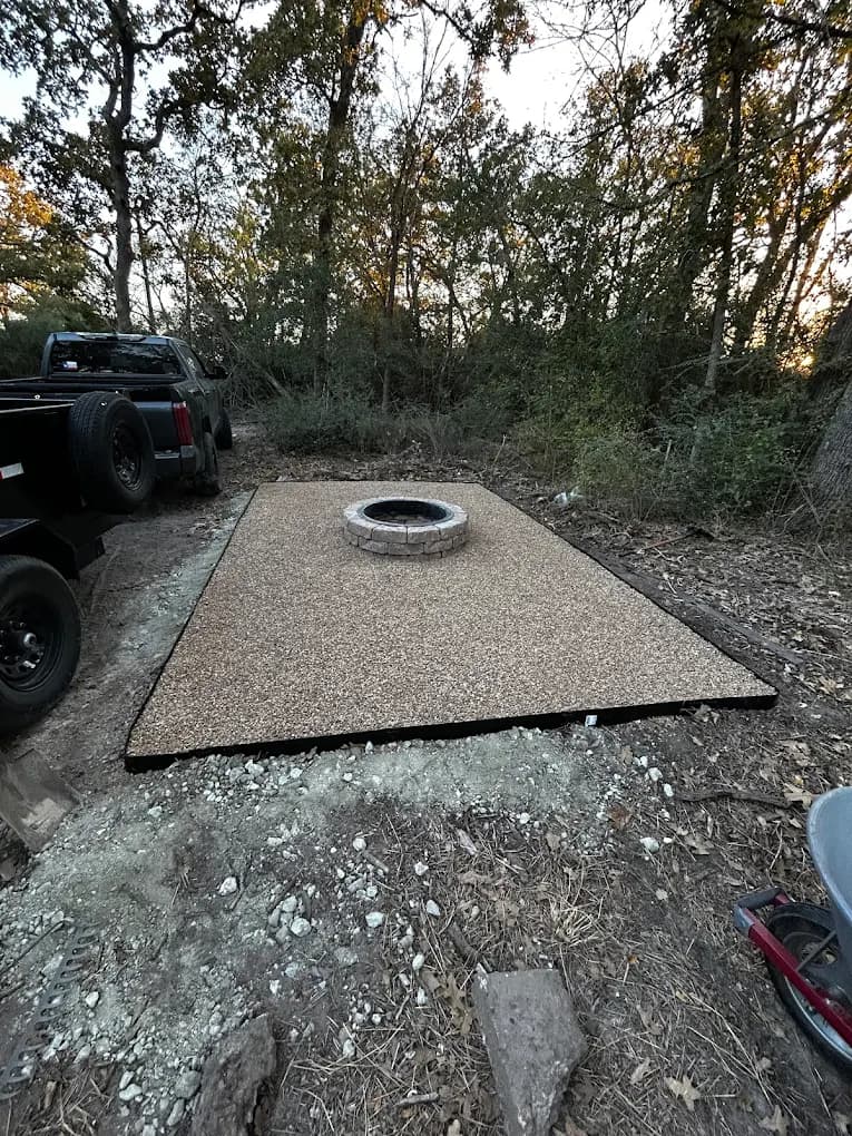 Rectangle fire pit pad installation